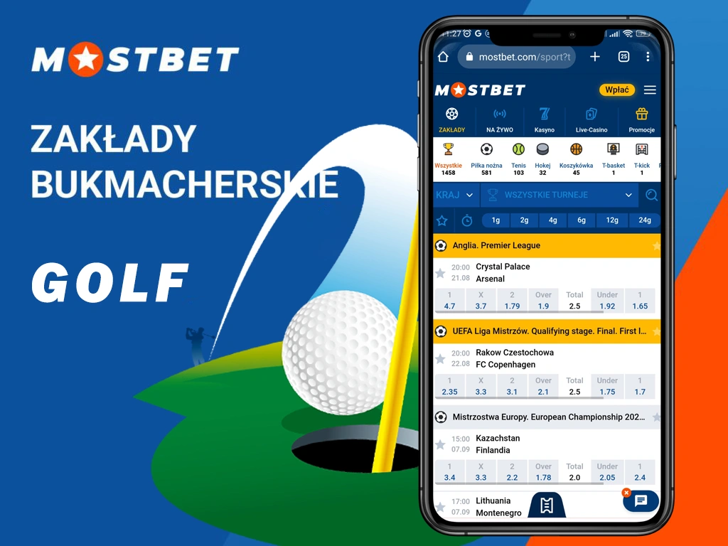 Zakłady bukmacherskie MostBet — golf
